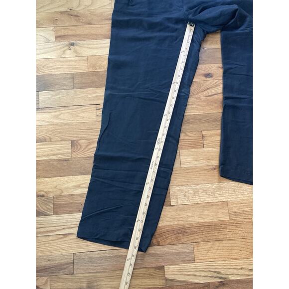 Eileen Fisher Womens Small Black Silk Dupioni Pants Slacks Dress Career Minimal - Picture 7 of 9